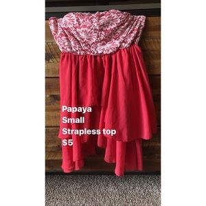 Papaya Strapless Top